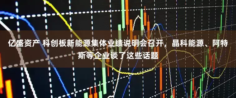 亿盛资产 科创板新能源集体业绩说明会召开，晶科能源、阿特斯等企业谈了这些话题
