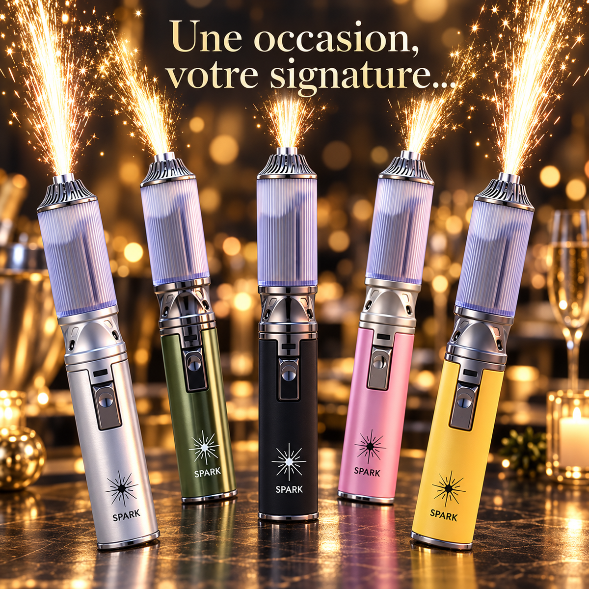 Bâtons SPARK présentés dans leurs cinq finitions